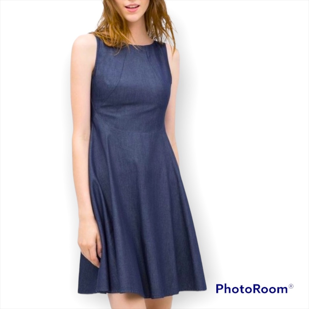 ZARA Z-1975 Basic Denim Couture Sleeveless Dress